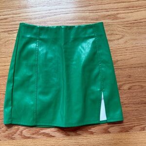Princess Polly Emerald Faux Leather Skirt